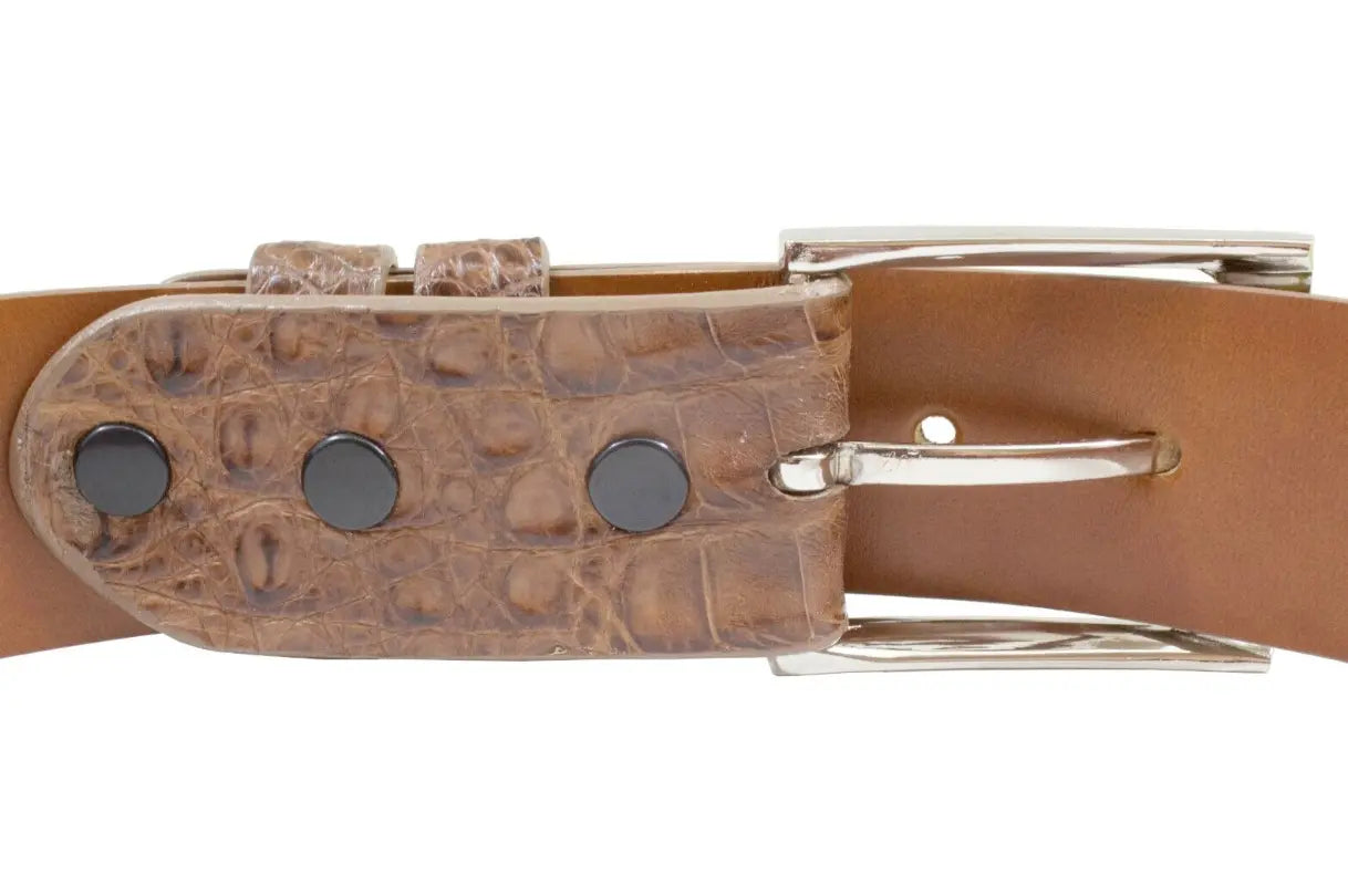 Waxy Cigar Alligator Double Tail Leather Belt