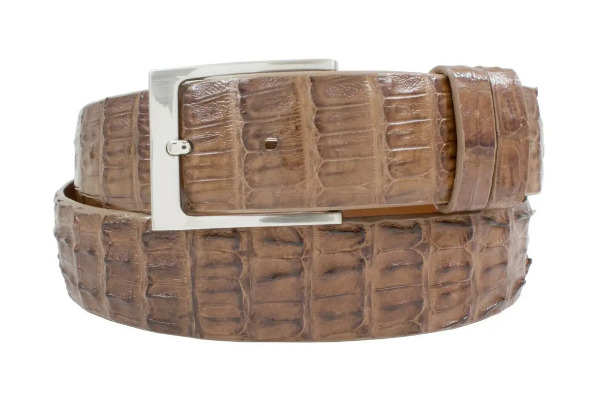 Waxy Cigar Alligator Double Tail Leather Belt