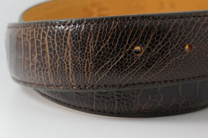 Cigar Brown Ostrich Leg Leather Belt