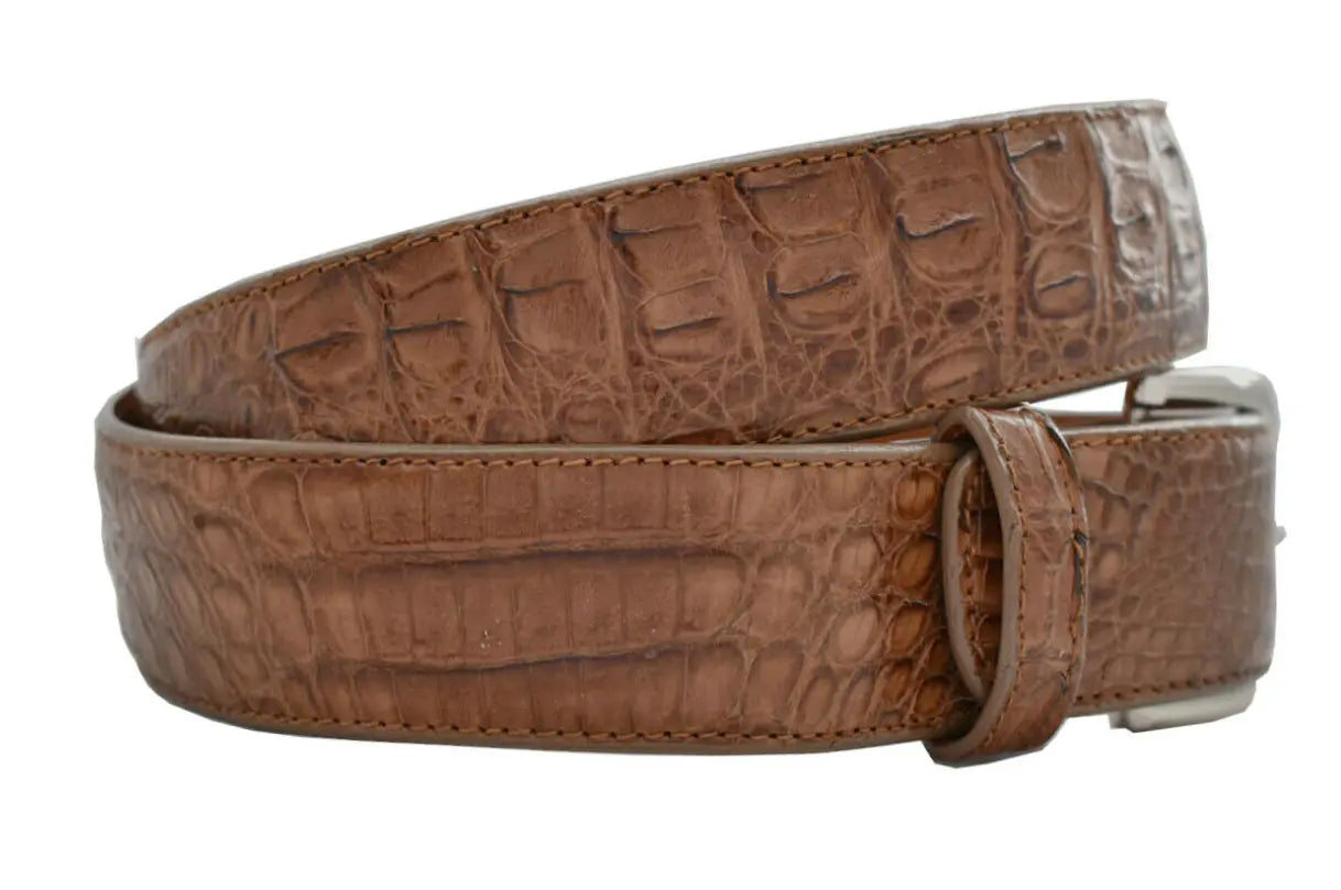 Genuine Cigar Brown Alligator Leather Belt for men