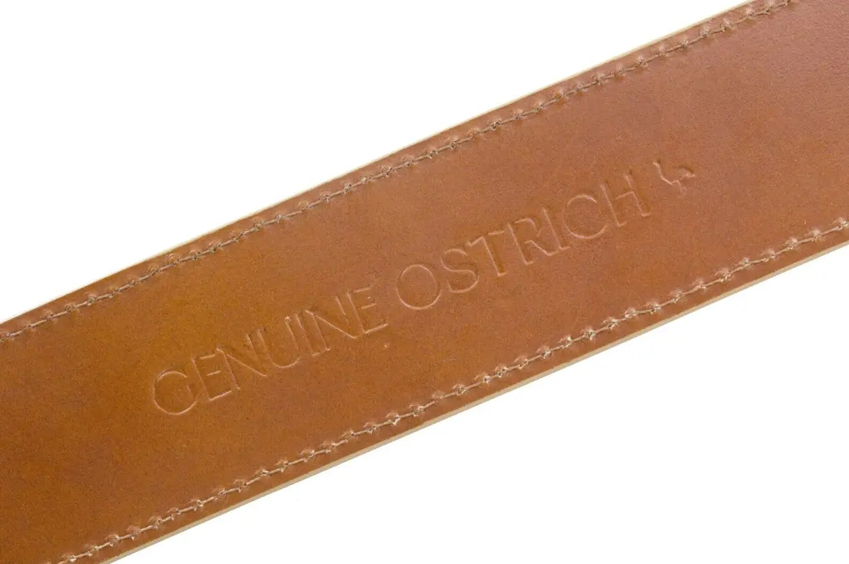 Cigar Bruciato Full Quill Ostrich Leather Belt