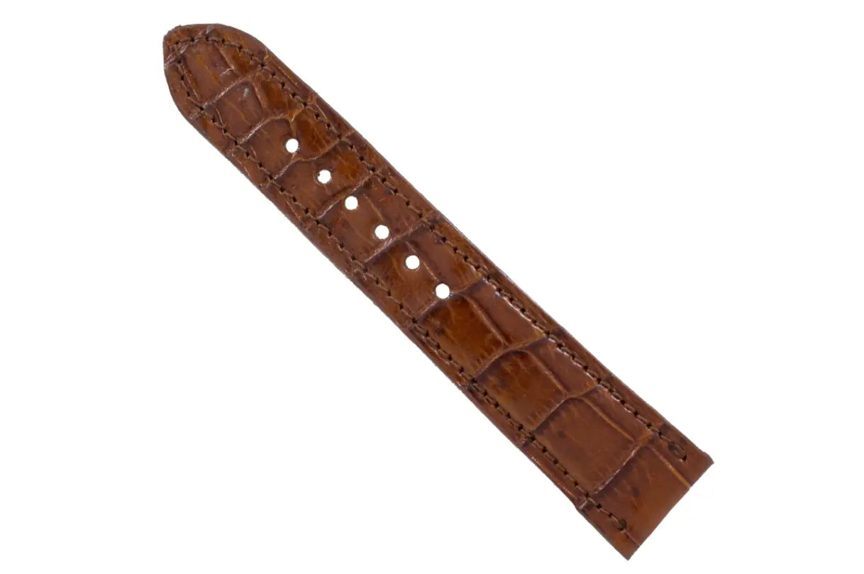 Cognac AAA Ultra Alligator Leather Watch Strap