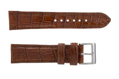 Cognac AAA Ultra Alligator Leather Watch Strap