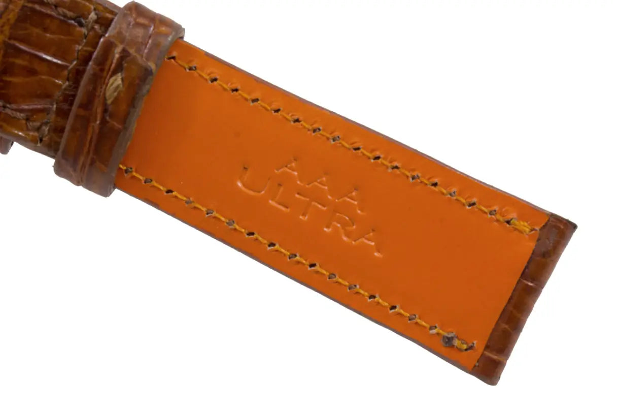 Cognac AAA Ultra Alligator Leather Watch Strap