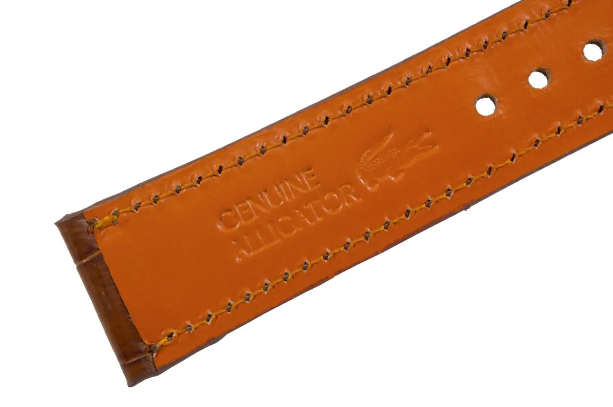 Cognac AAA Ultra Alligator Leather Watch Strap