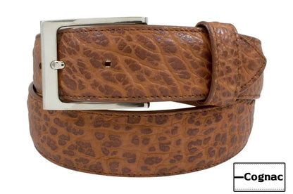 Cognac American Bison Leather Belt