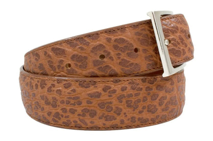 Cognac American Bison Leather Belt