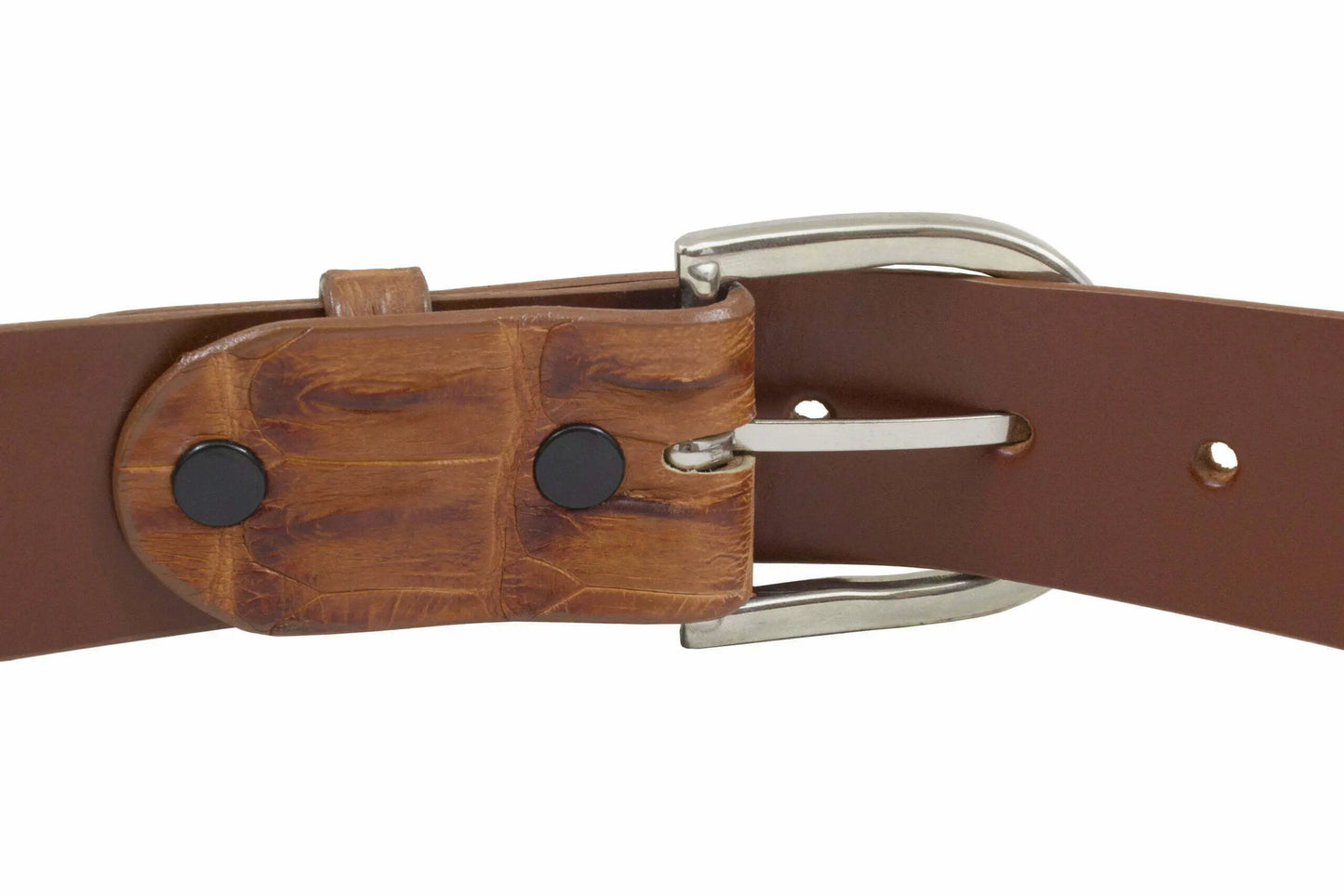 Genuine Cognac Hornback Alligator Leather Belt