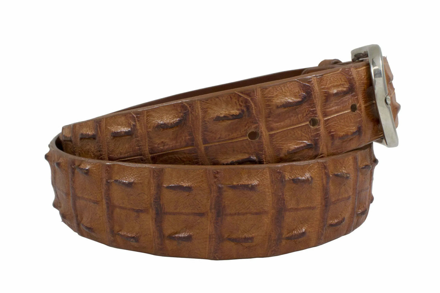 Genuine Cognac Hornback Alligator Leather Belt