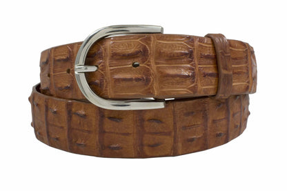 Genuine Cognac Hornback Alligator Leather Belt