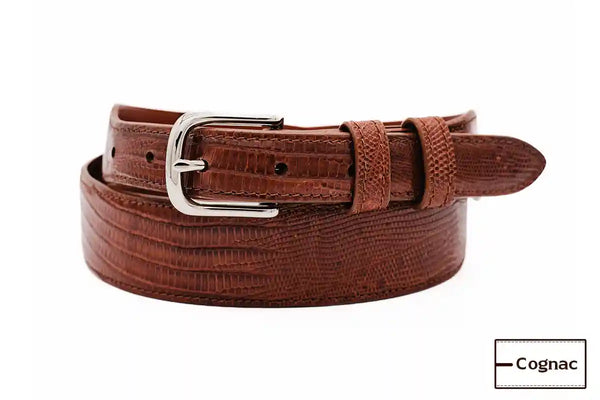 Tapered Cognac Lizard Leather Belt – Artifex Leather Works