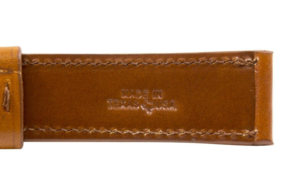 Cognac Hand Tooled Leather Watch Strap