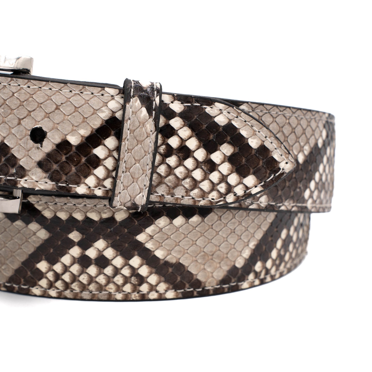 Natural Python Leather Belt