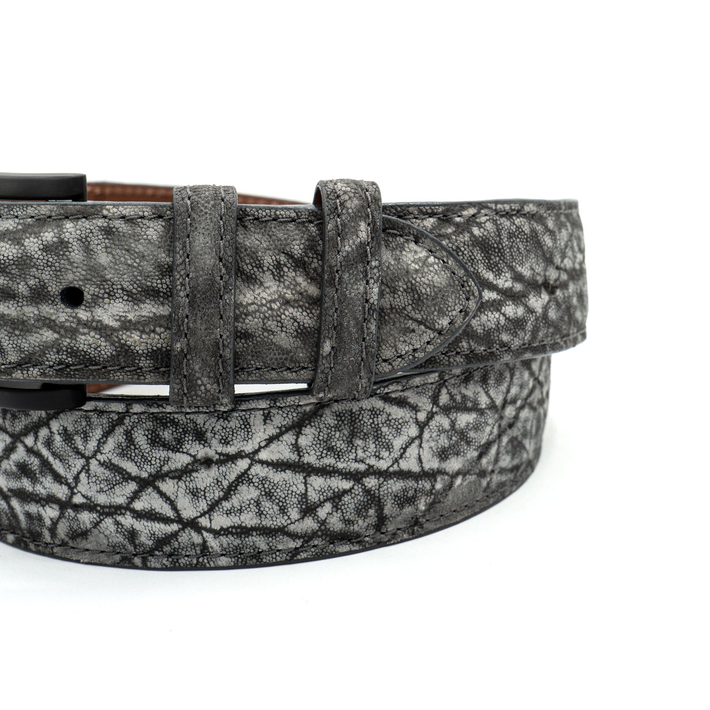 Safari Gray Elephant Leather Belt