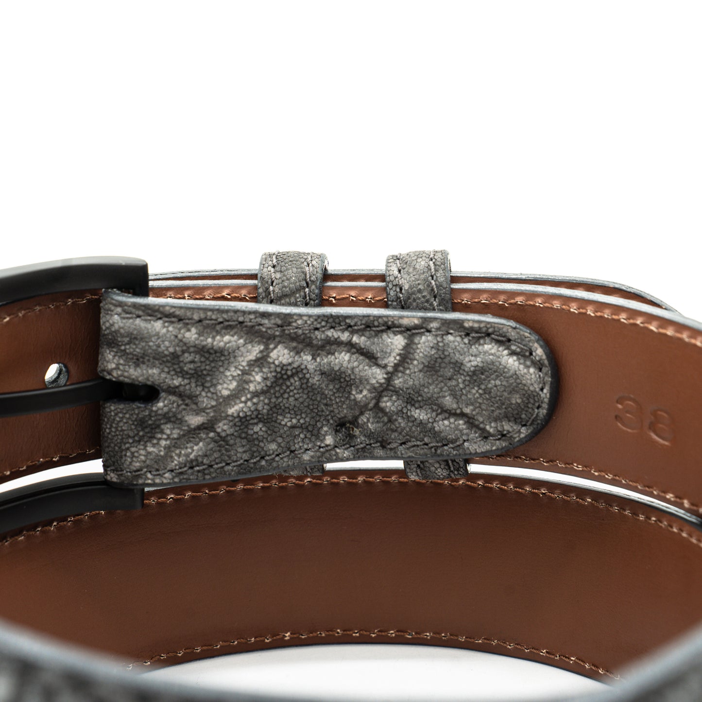 Safari Gray Elephant Leather Belt