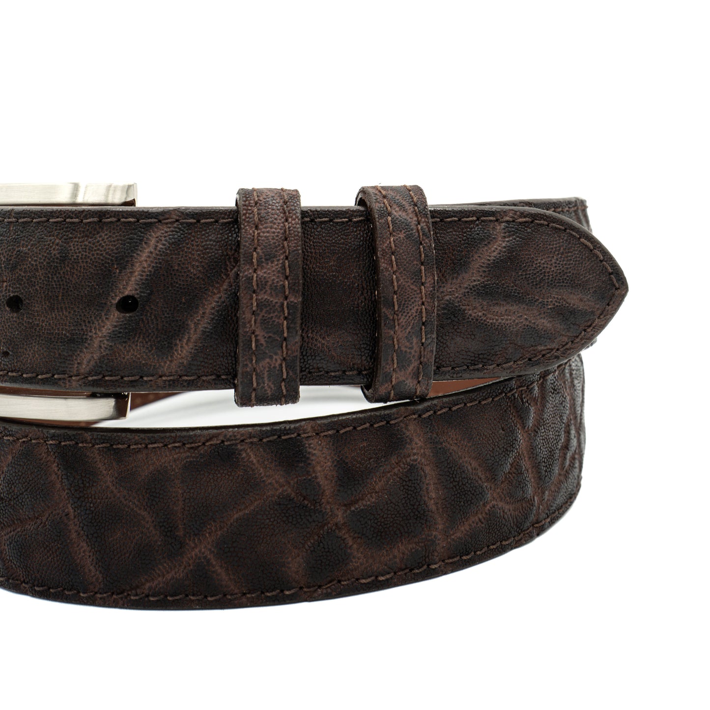 Genuine Dark Brown Elephant  Leather Belt