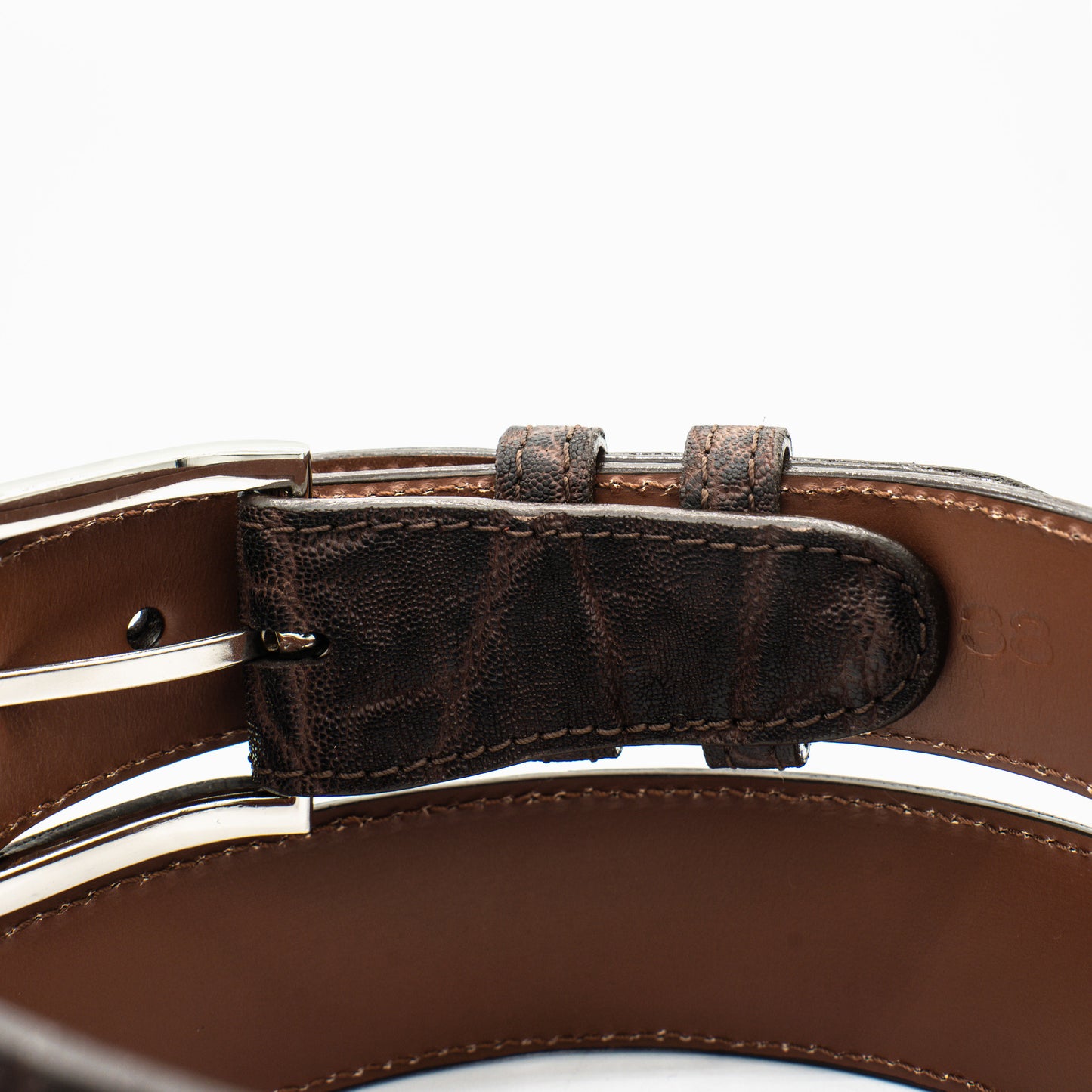 Genuine Dark Brown Elephant  Leather Belt