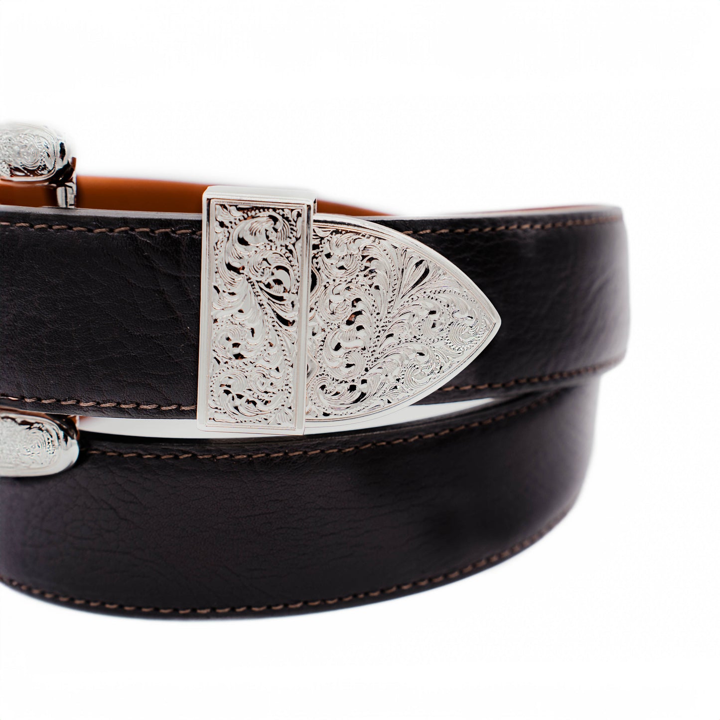 The "Taylor" Dark Brown Bull shoulder Leather Belt