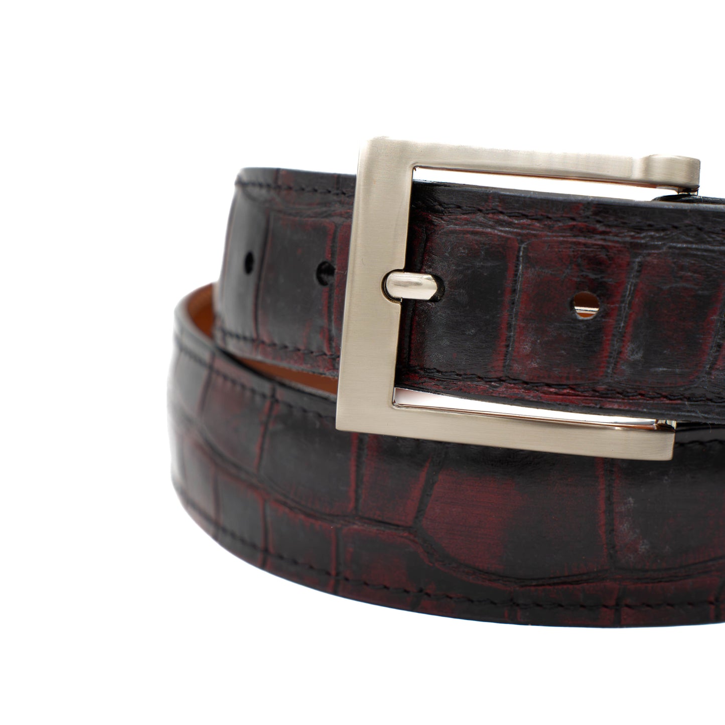 ULTRA Limited Black cherry American Alligator Leather Belt