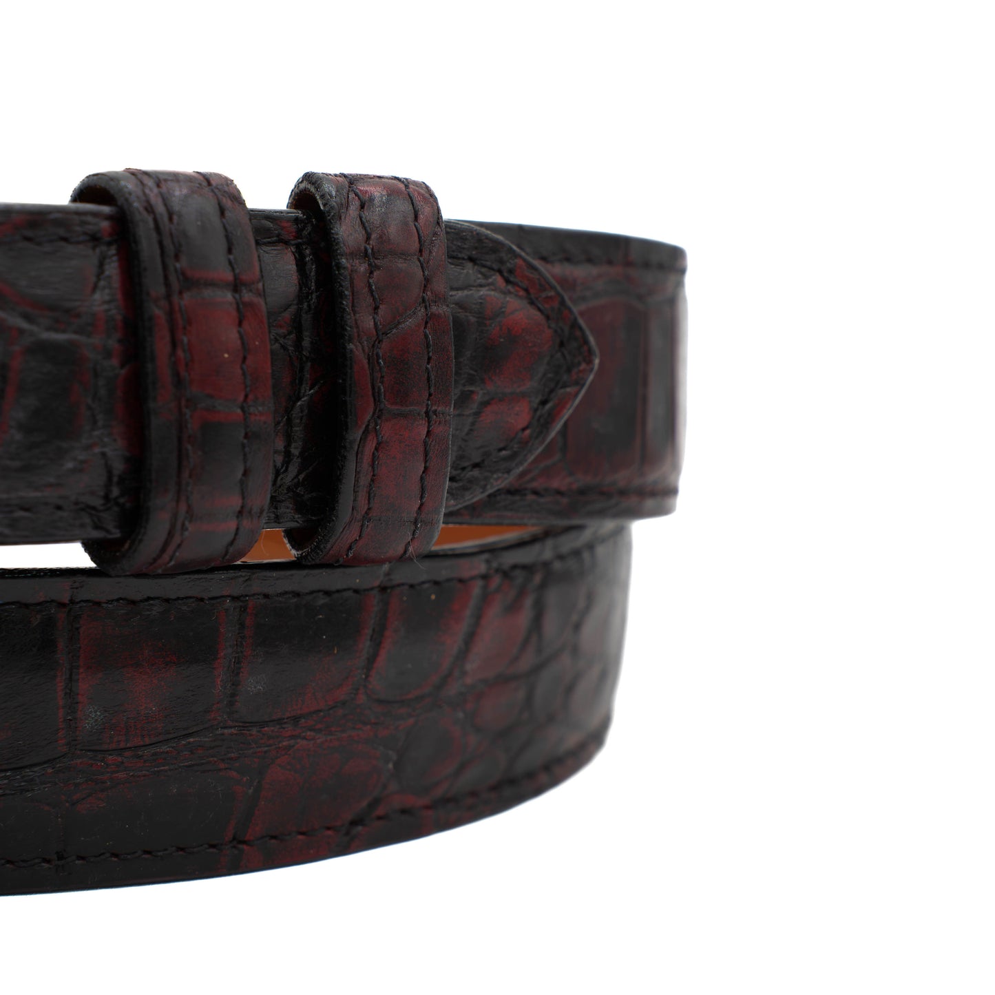 ULTRA Limited Black cherry American Alligator Leather Belt