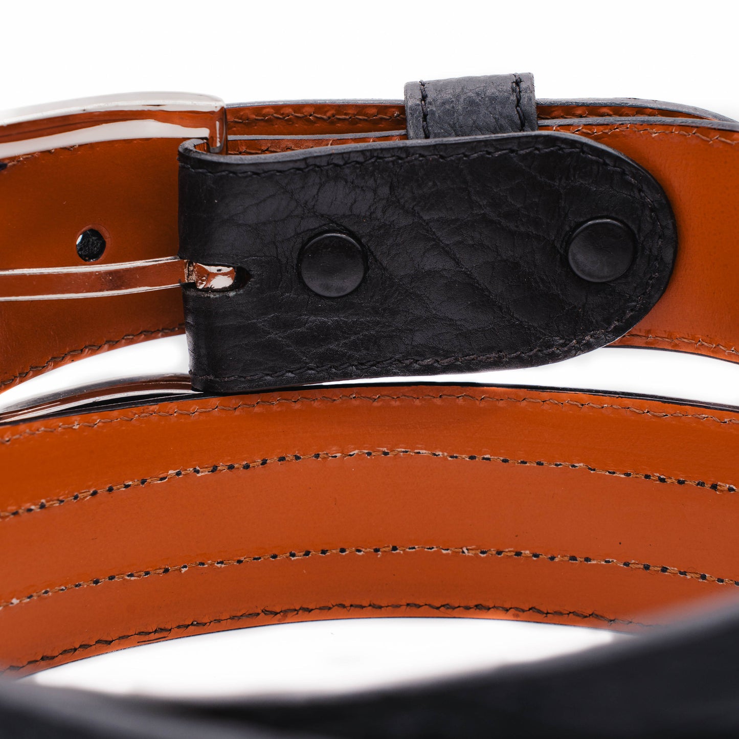 Santa Fe Black American Bison Leather Belt