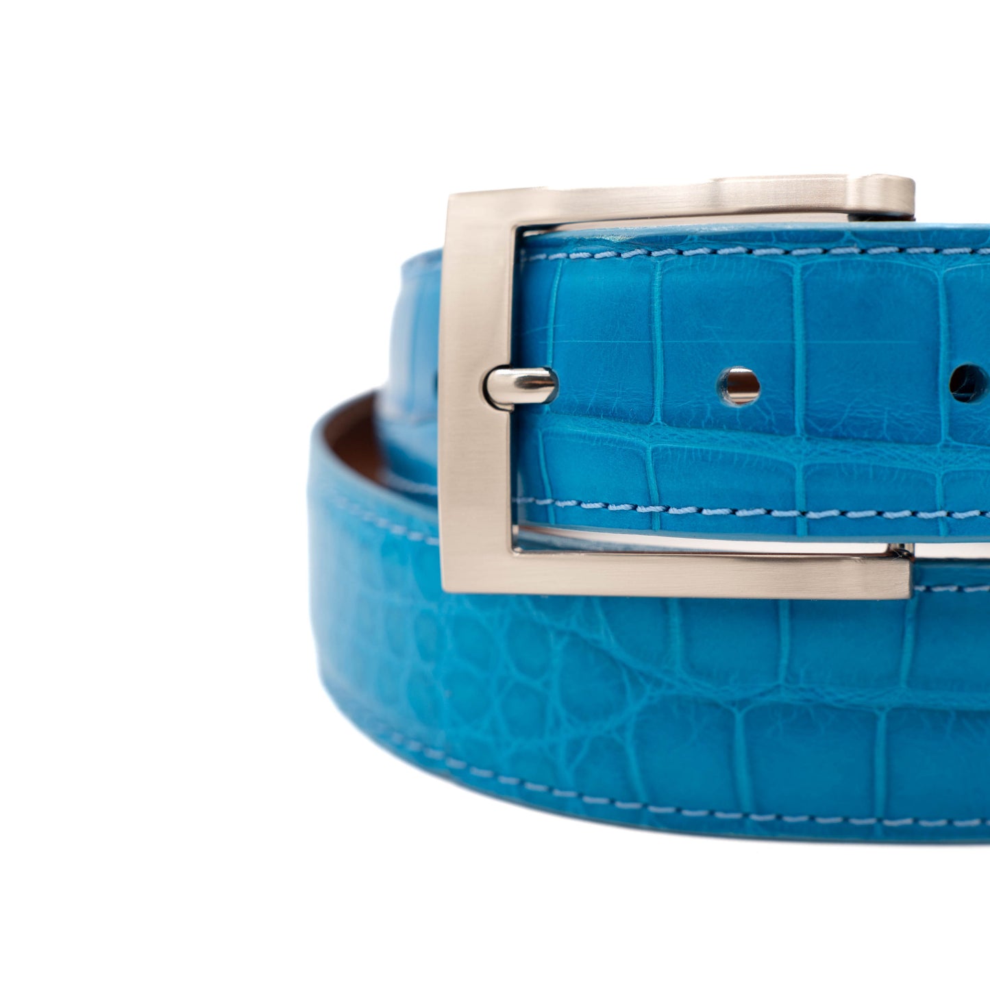 ULTRA Limited Aqua Blue American Alligator Leather Belt