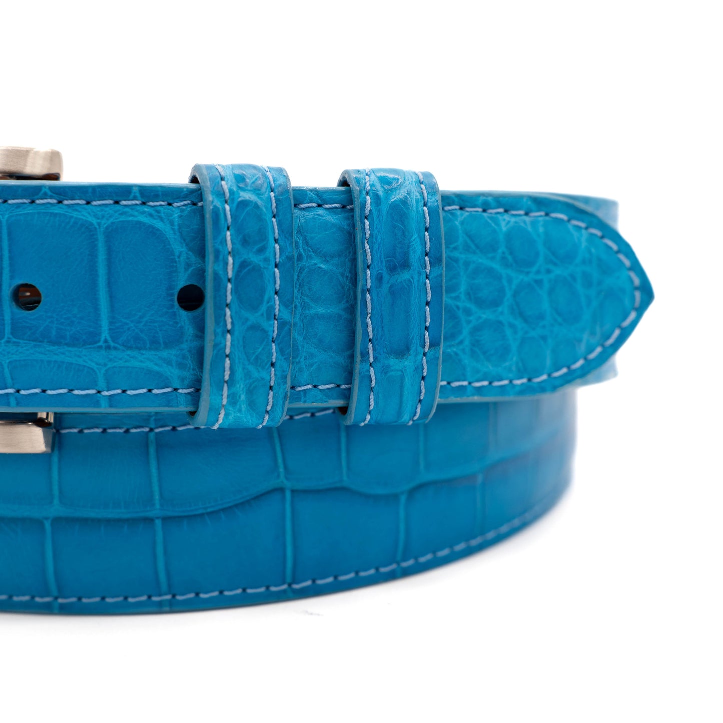 ULTRA Limited Aqua Blue American Alligator Leather Belt