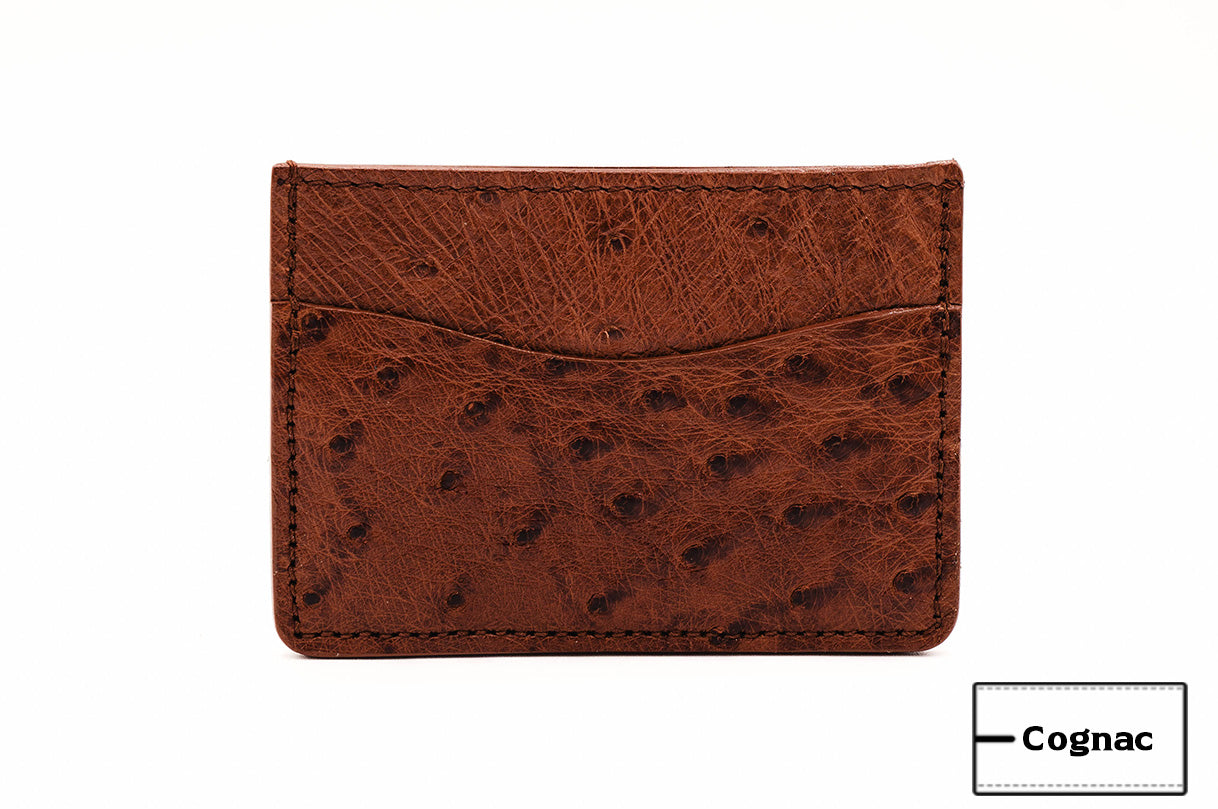 Full Quill Cognac Ostrich Leather Wallet