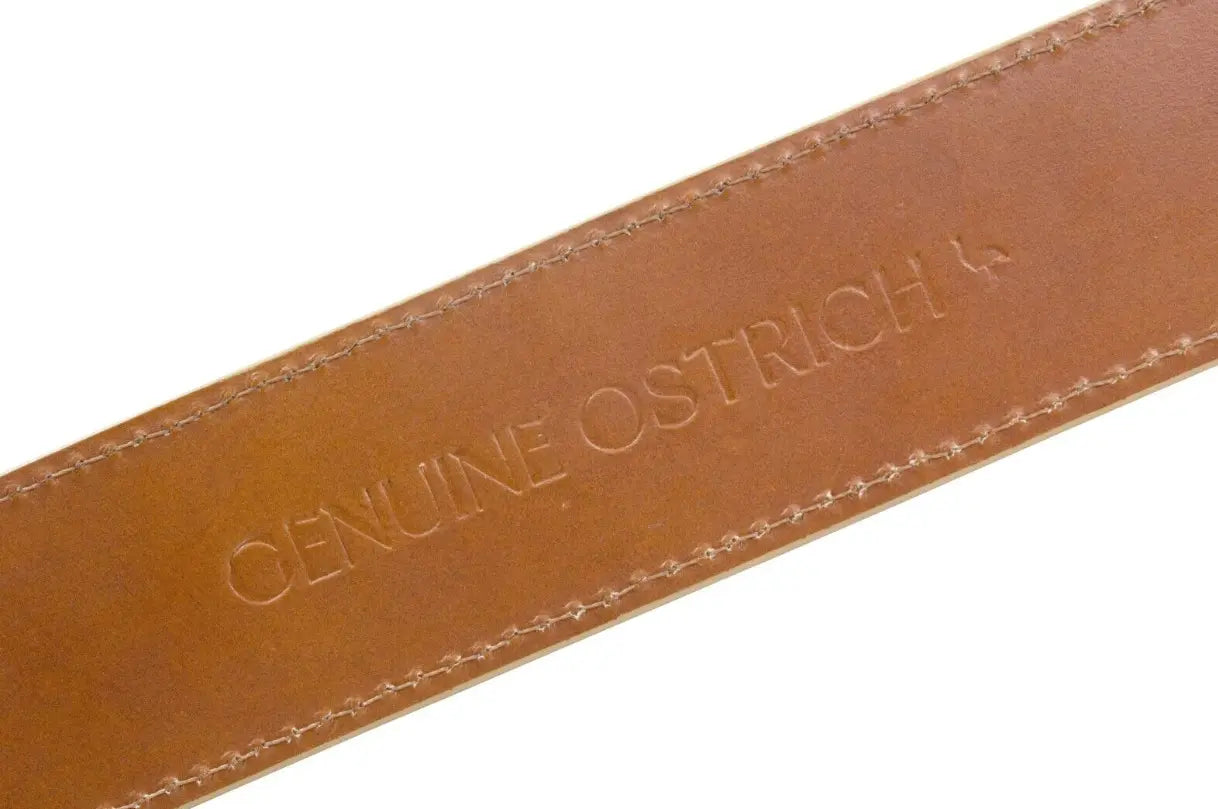 Navy Blue Full Quill Ostrich Leather Belt