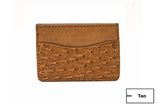 Full Quill Tan Ostrich Leather Wallet