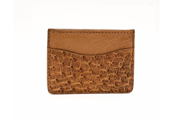 Full Quill Tan Ostrich Leather Wallet