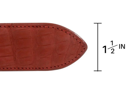 Genuine AAA ULTRA Red Suede Alligator Leather Belt