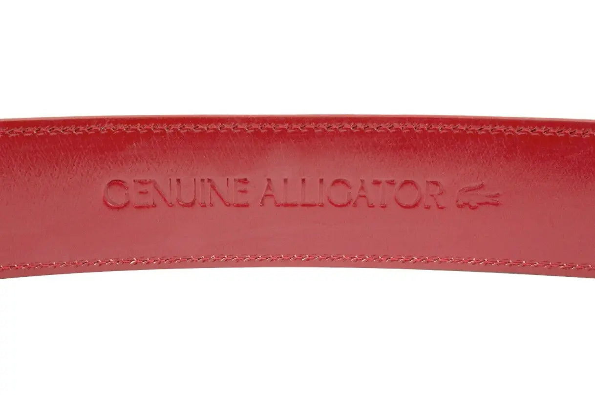 Genuine AAA ULTRA Red Suede Alligator Leather Belt