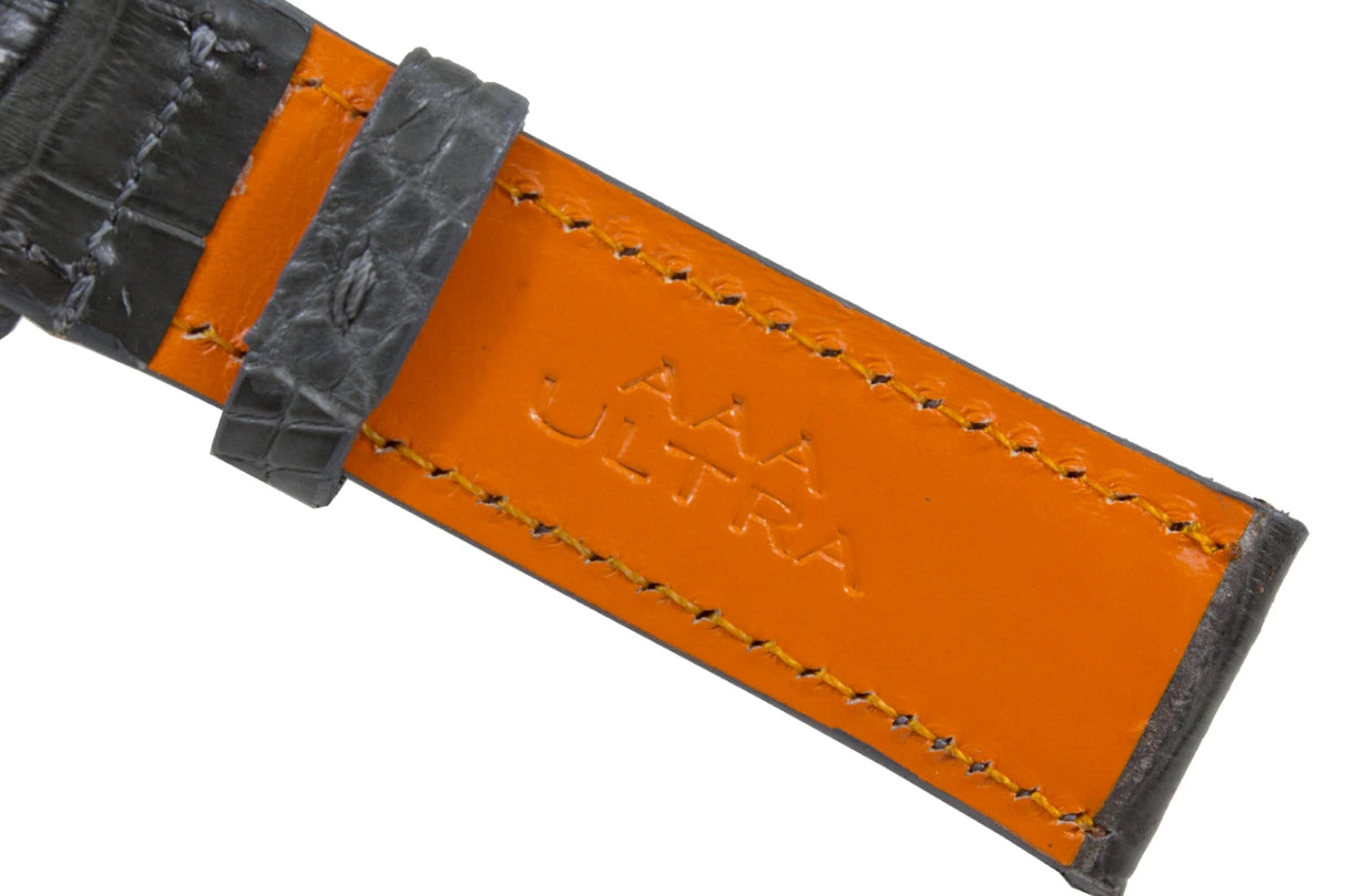 Gray AAA Ultra Alligator Leather Watch Strap