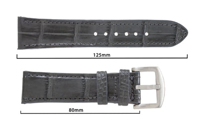 Gray AAA Ultra Alligator Leather Watch Strap