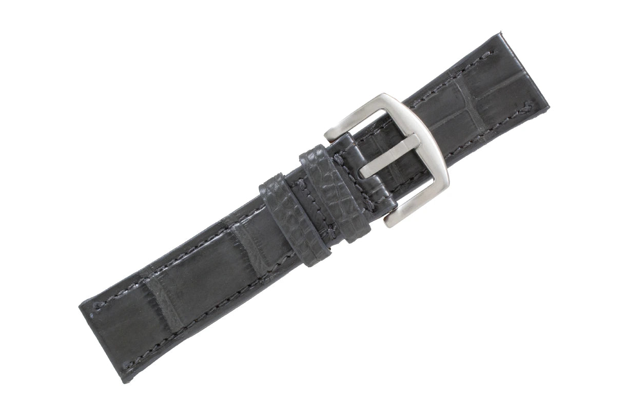 Gray AAA Ultra Alligator Leather Watch Strap