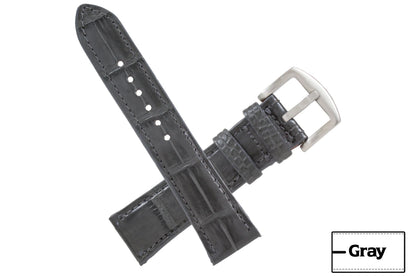 Gray AAA Ultra Alligator Leather Watch Strap