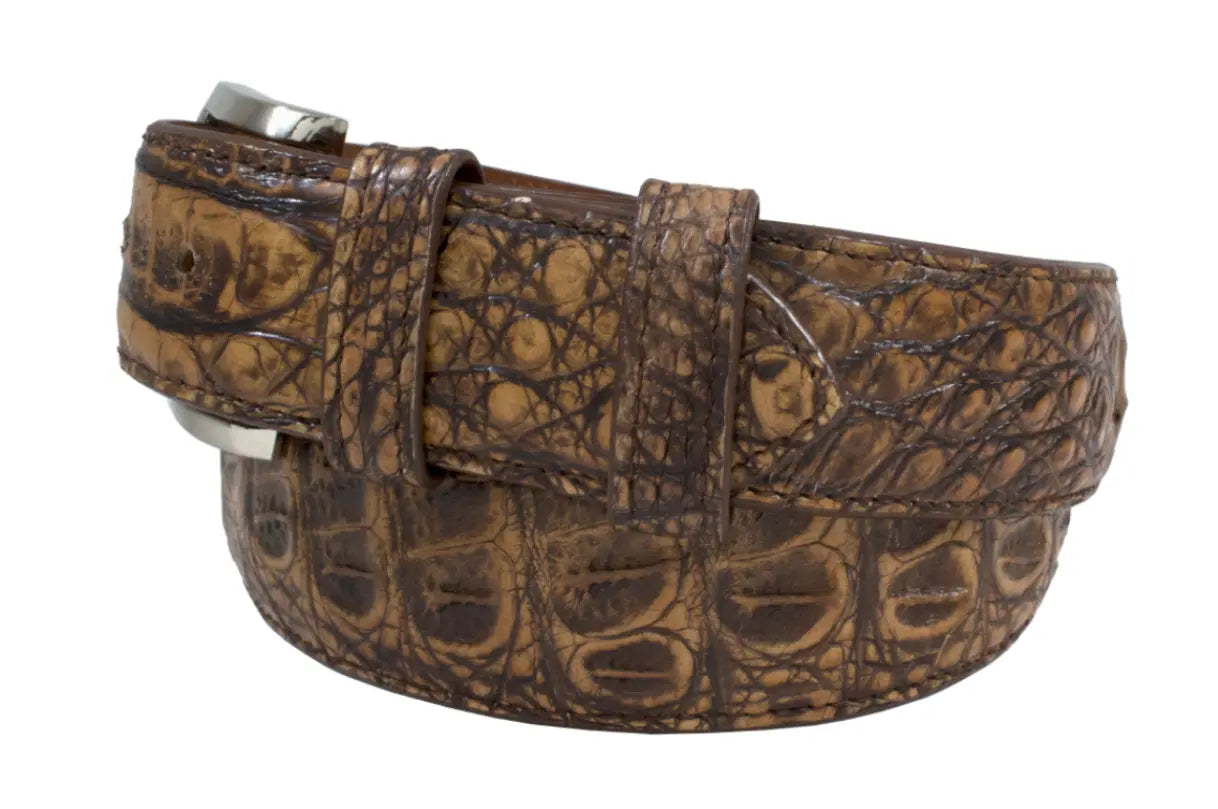 Genuine Antique Pecan Alligator Leather Belt for Men