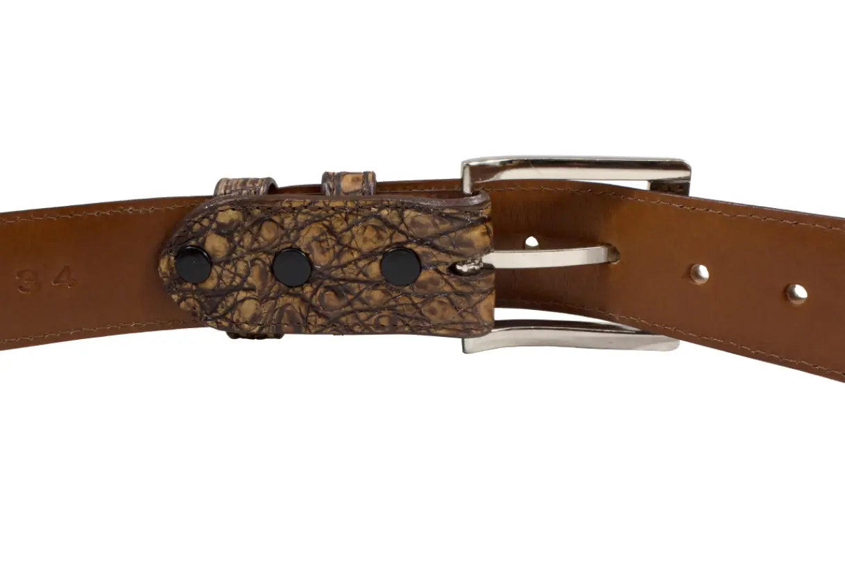 Genuine Antique Pecan Alligator Leather Belt for Men