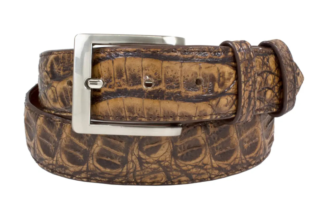 Genuine Antique Pecan Alligator Leather Belt for Men