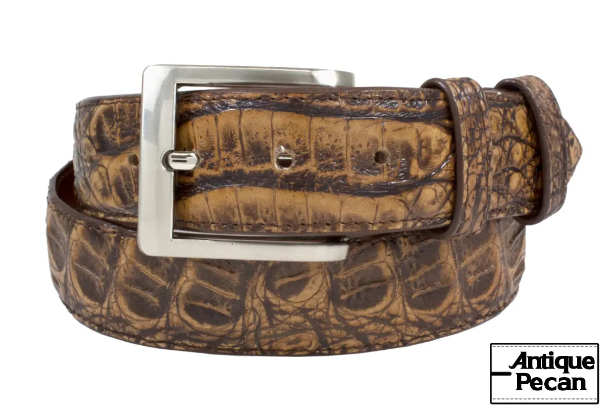 Genuine Antique Pecan Alligator Leather Belt for Men