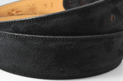 Genuine Black Italian Suede Leather Belt