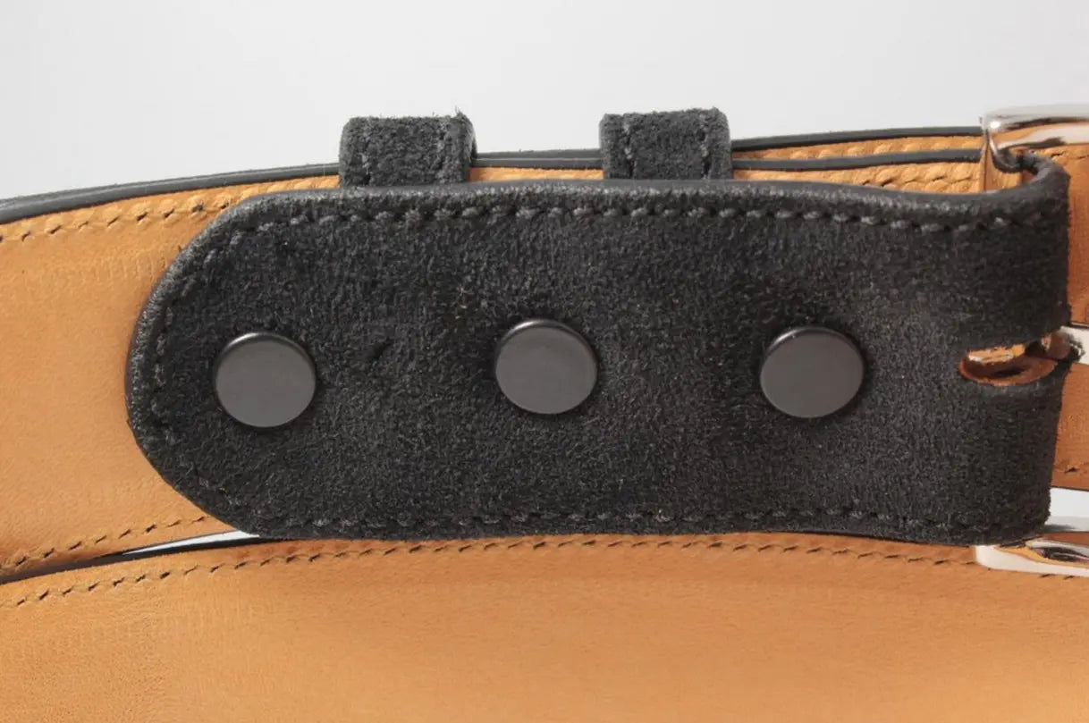 Genuine Black Italian Suede Leather Belt