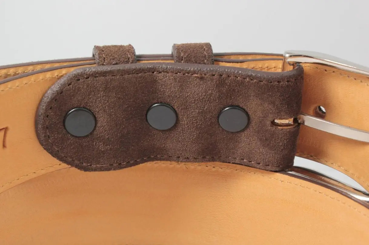 Genuine Brown Italian Suede Leather Belt