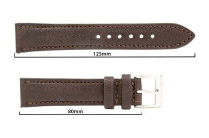 Genuine Goat Brown Leather Watch Strap