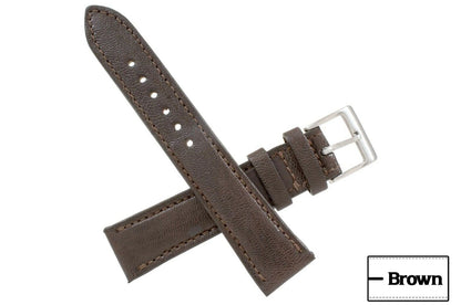 Genuine Goat Brown Leather Watch Strap