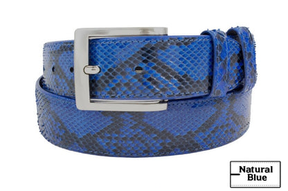 Genuine Natural Blue Python Leather Belt