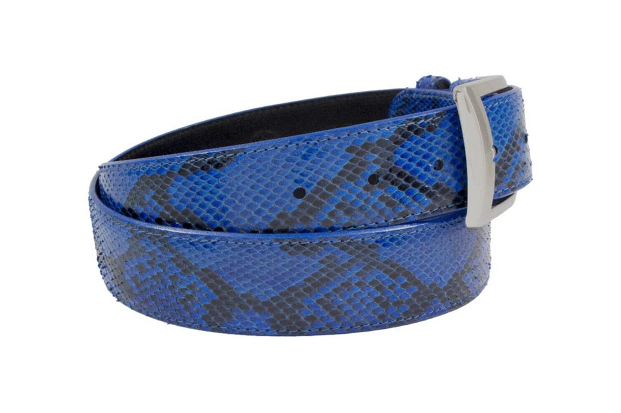 Genuine Natural Blue Python Leather Belt