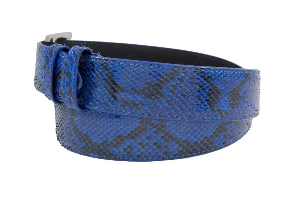 Genuine Natural Blue Python Leather Belt