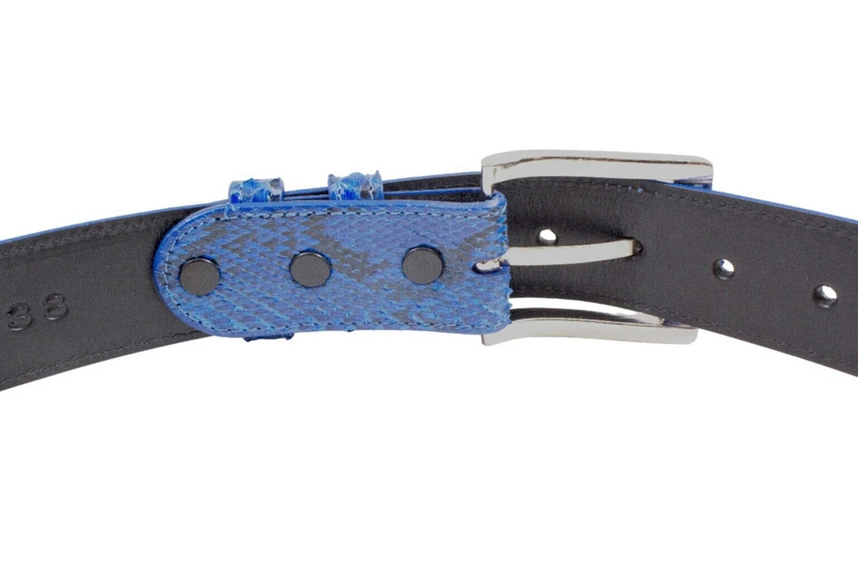 Genuine Natural Blue Python Leather Belt